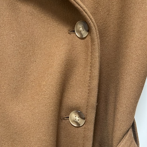 GAP Camel Brown Wool Blend Belted Coat - Picture 3 of 5